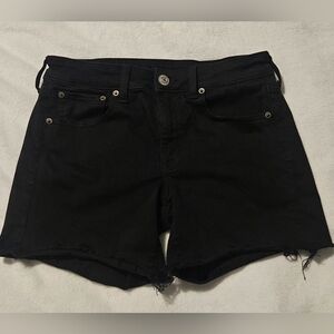 AE black denim shorts